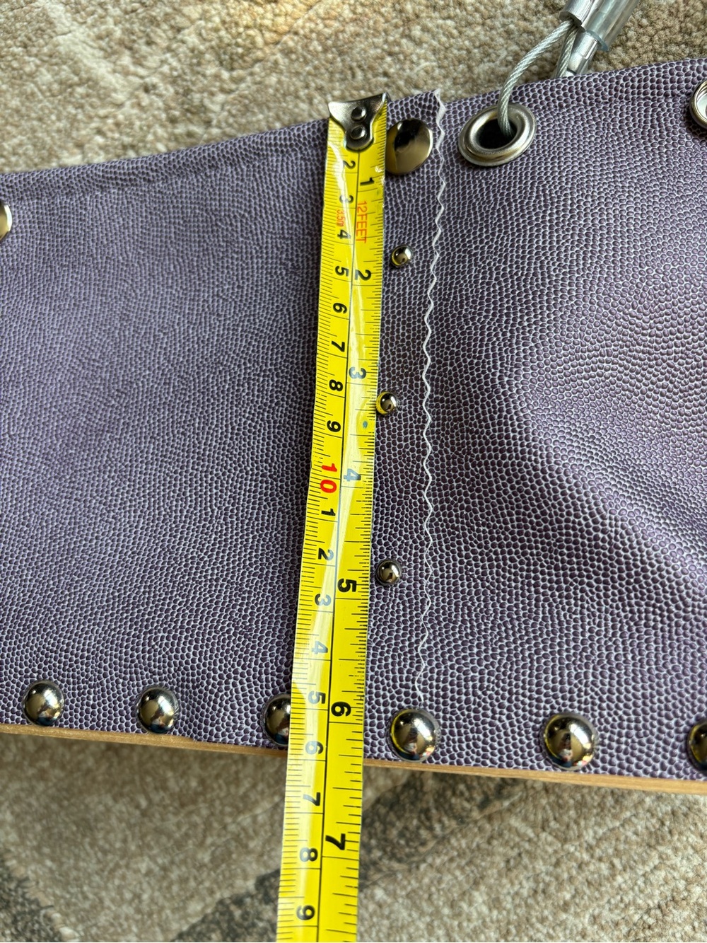 Hardwear by Renee industrial-chic handbag Lavender Purple Runway Purse wood - Picture 10 of 11